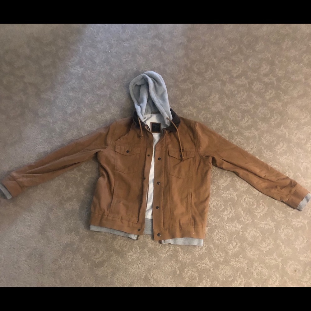 Vans canvas jacket with gray hood